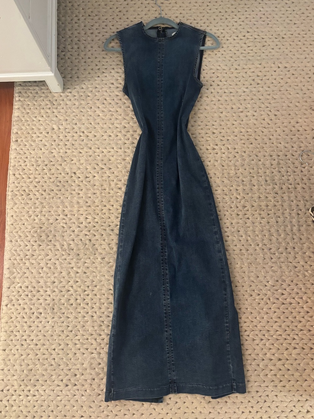 Reformation Sleeveless Dark Indigo Denim Maxi Dress